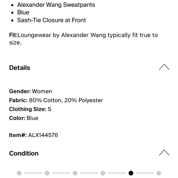 Alexander Wang Velour Sweatpants - Blue (Size S) | Excellent Condition - Picture 8 of 8